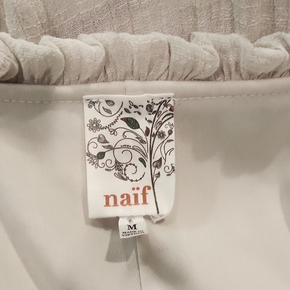 Naif Beige Tiered Tie Front Dress - Picture 6 of 8